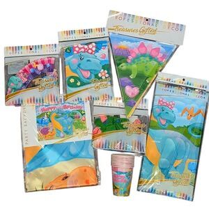 Girl Dinosaur Birthday Party Supplies Decorations Balloons Cupcakes Backdrop Kit